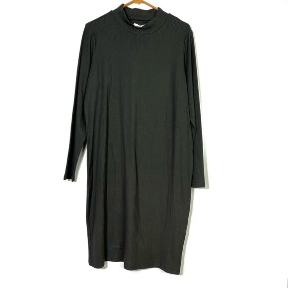 THE LABEL Mock Neck Dress in Olive Size 2X NWT - Picture 1 of 7